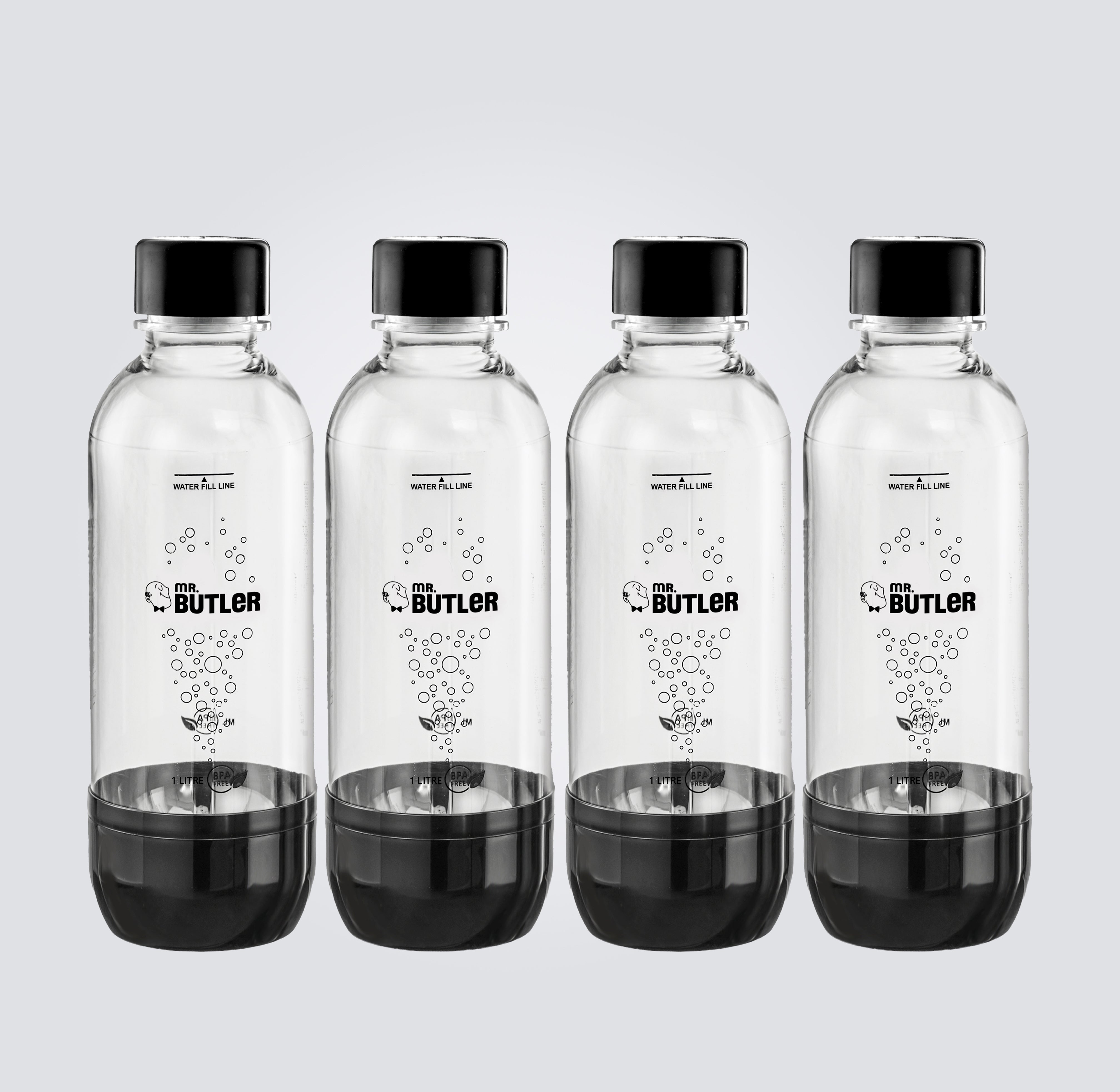 BPA-Free PET Bottle 1000ml - Pack of 4