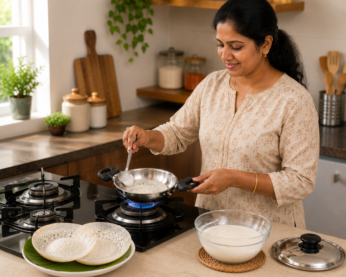 Triply Stainless Steel Appachatti 18cm with Lid