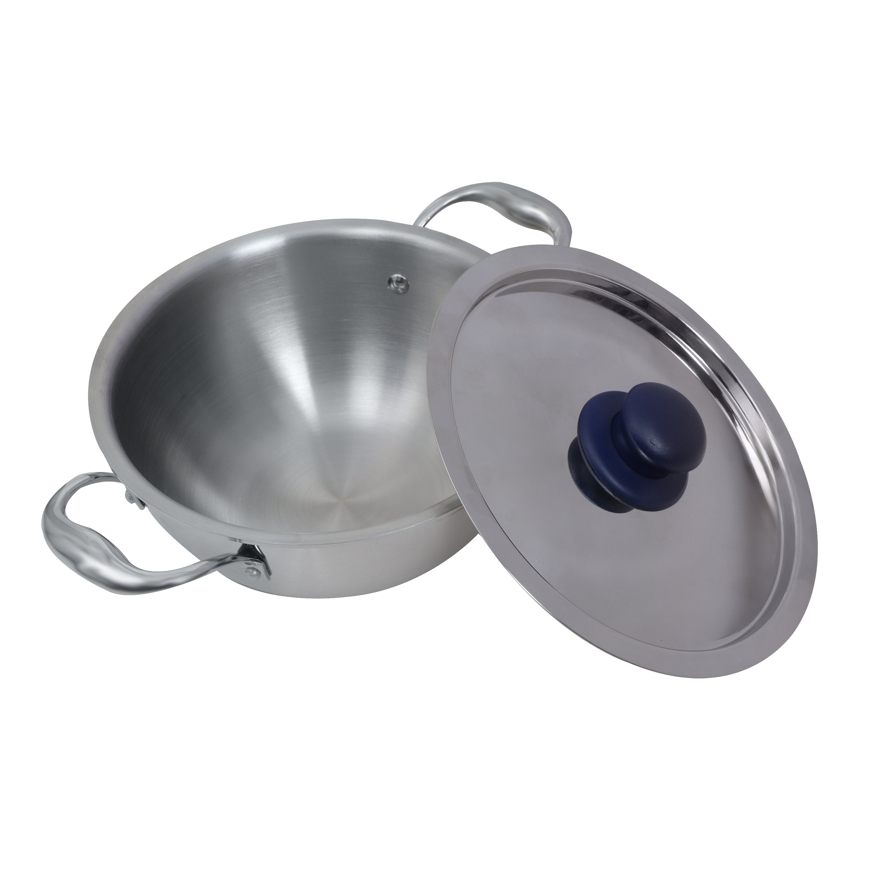 Triply Stainless Steel Kadai 20cm with Stainless Steel Lid