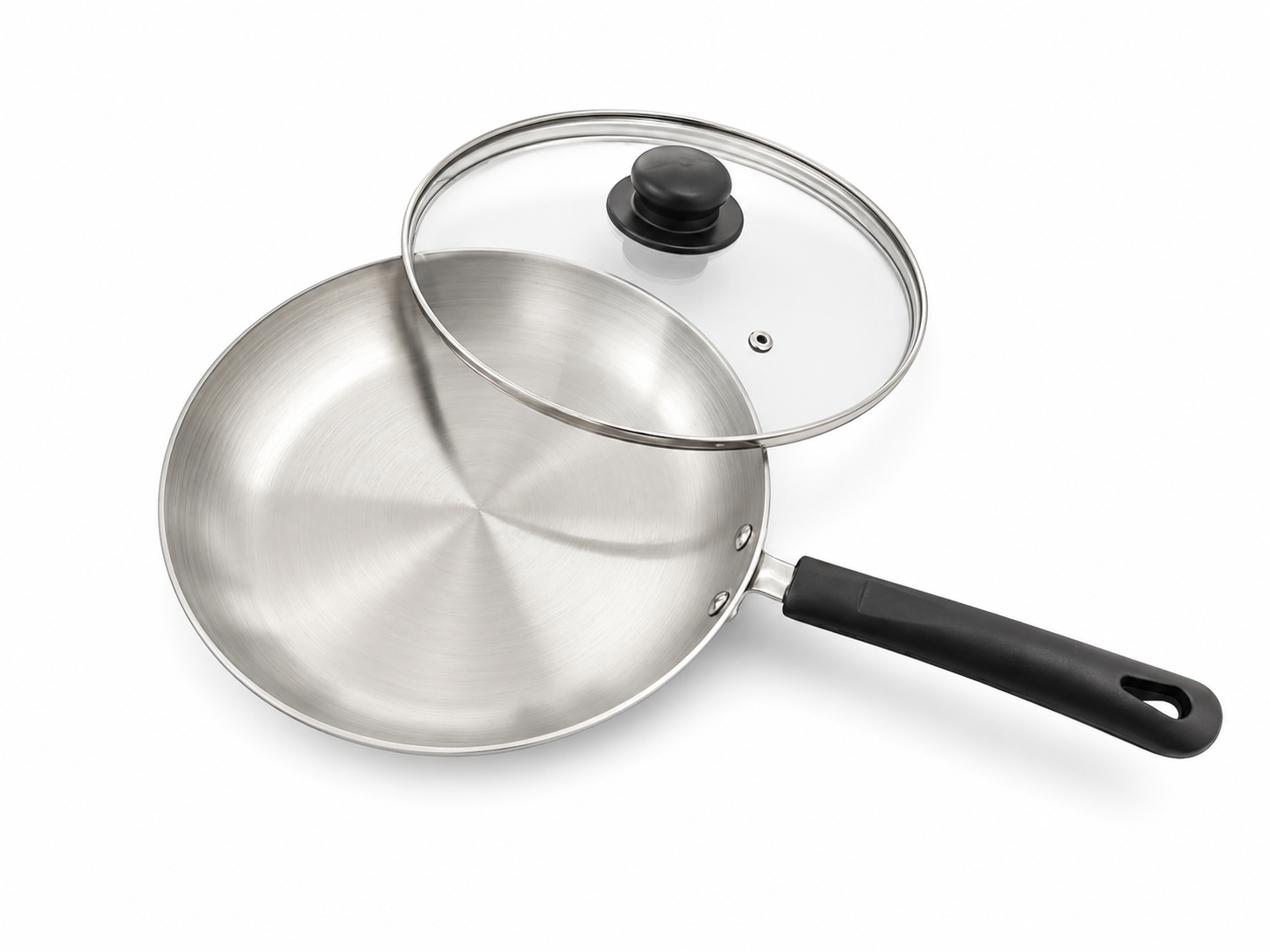 Triply Stainless Steel Frypan 24cm with Glass Lid