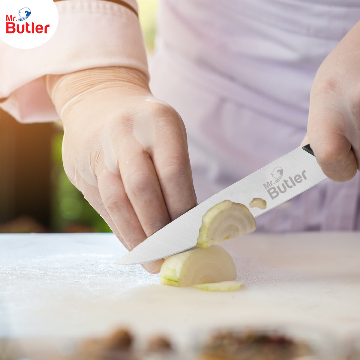 Premium Stainless Steel Kitchen Chef Knife with 2-Stage Knife Sharpener Combo