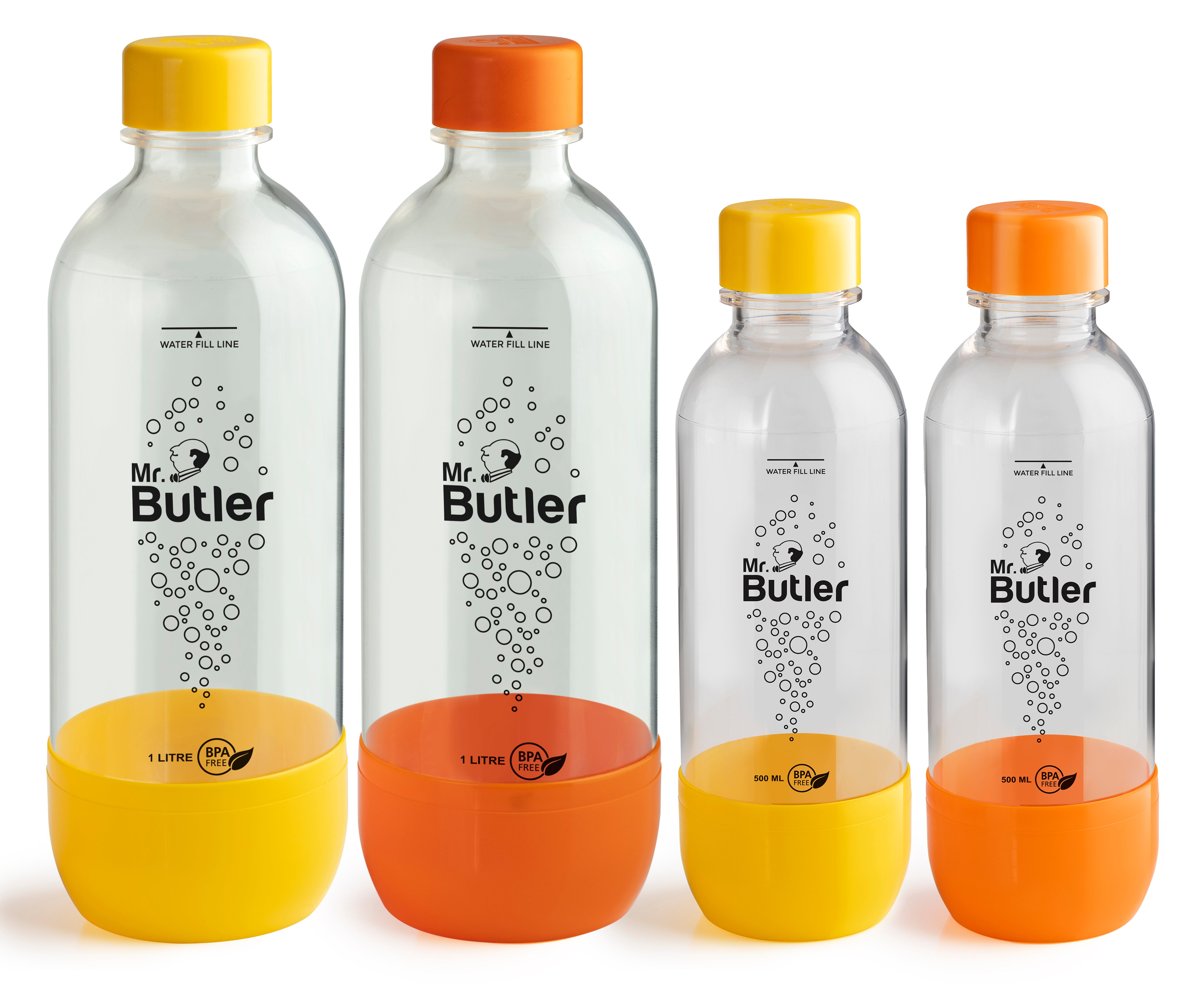 BPA-Free PET Bottle Combo Pack 1000 ml & 500 ml - Pack of 4