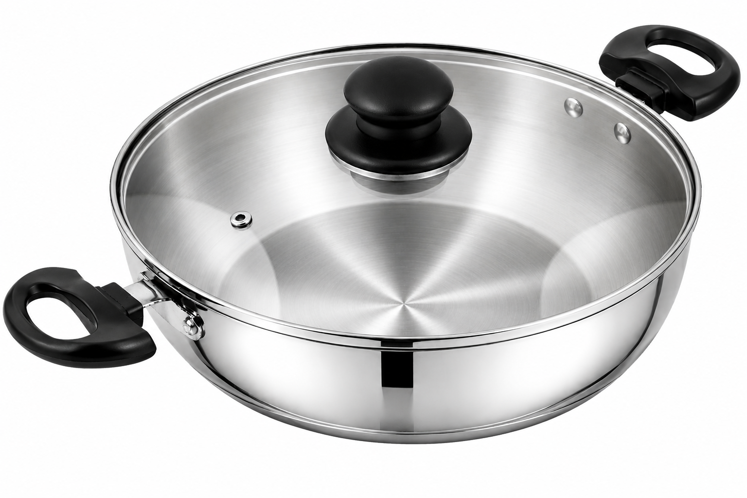 Triply Stainless Steel Kadai 24cm with Glass Lid