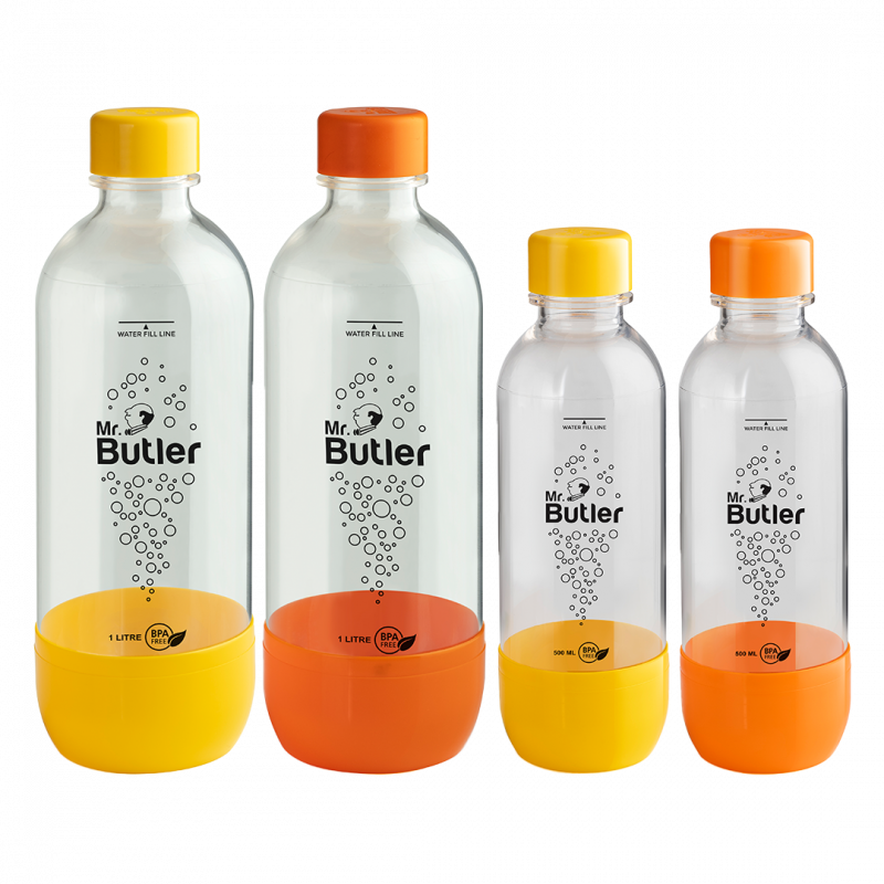 BPA Free PET Bottle Combo Pack 1000 ml & 500 ml - Pack of 4