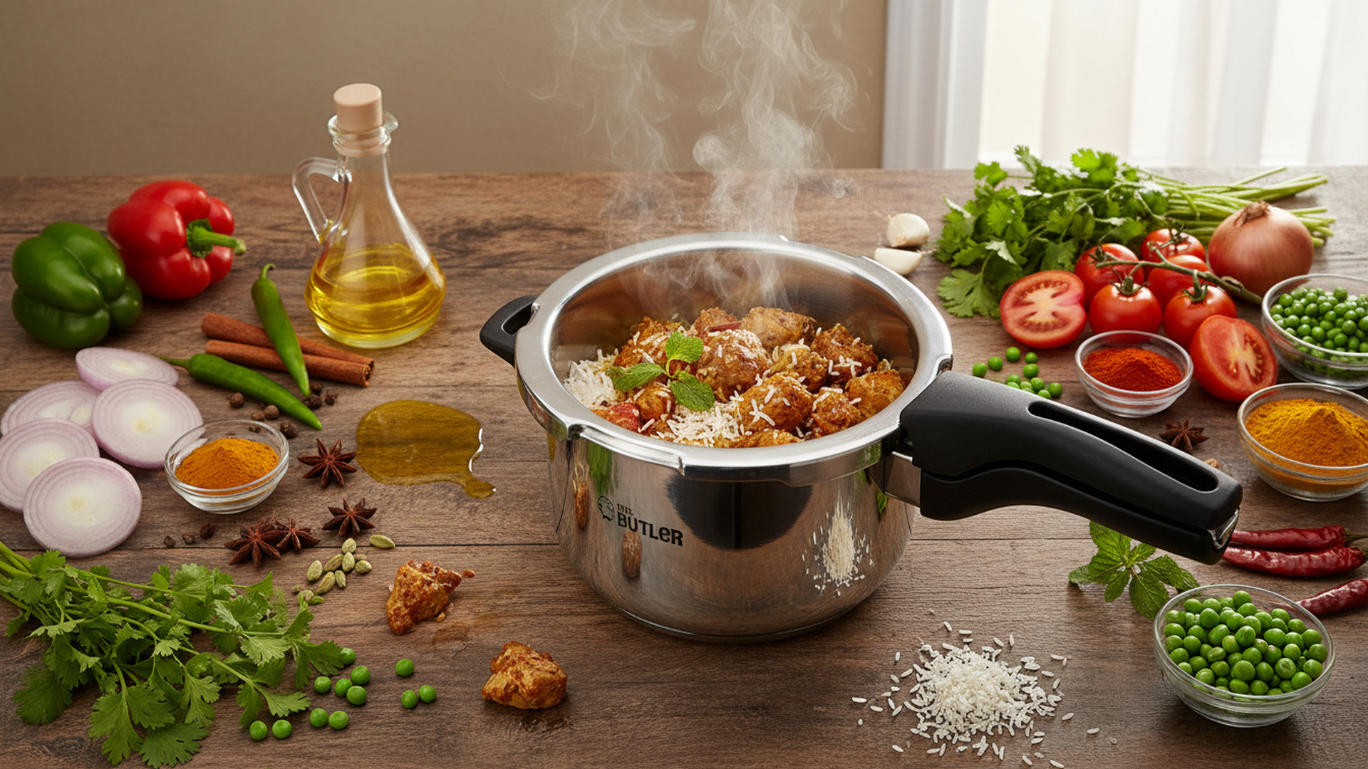 Stainless Steel Outer Lid Pressure Cooker - 3 Litre