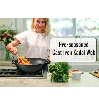 Pre-Seasoned Cast Iron Kadai/Wok