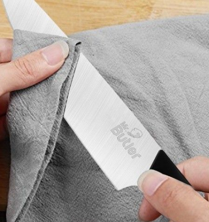 Premium Stainless Steel Kitchen Chef Knife with 2-Stage Knife Sharpener Combo