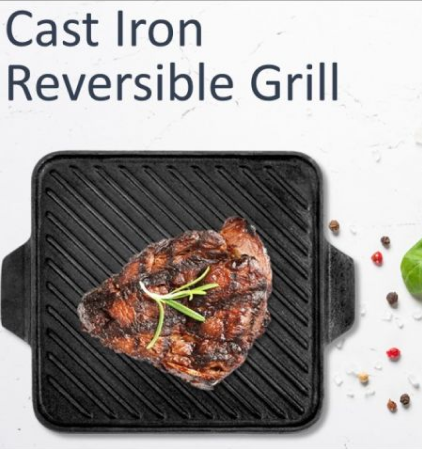 Pre-Seasoned Cast Iron Reversible Grill Pan/Griddle