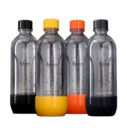 BPA Free PET Bottle, Pack of 4 (Orange, Yellow, Grey, Black)