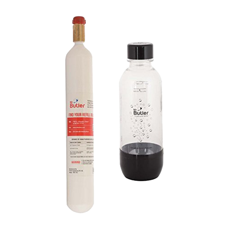 Soda Maker Accessory Pack - CO2 Gas Cylinder With BPA-Free PET Bottle 500ml