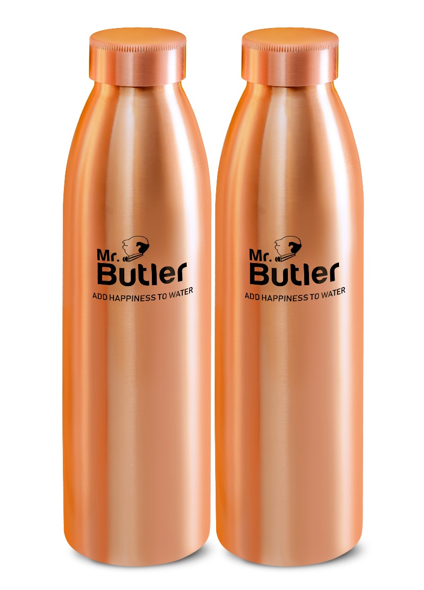 Pure Copper Bottle 1000 ml, Aura, Pack of 2