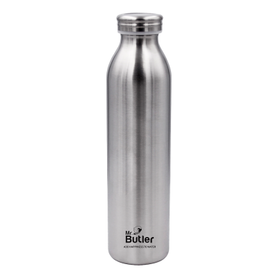 Mr. Butler Stainless Steel Water Bottle 800 ml, Silvo, Rust Free, Grade SS 304, Silver