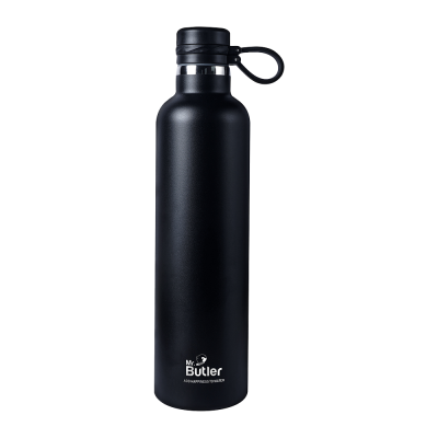 Thermosteel Bottle 1000 ml, Ebony, Vacuum Insulated, Cold/Hot, Black