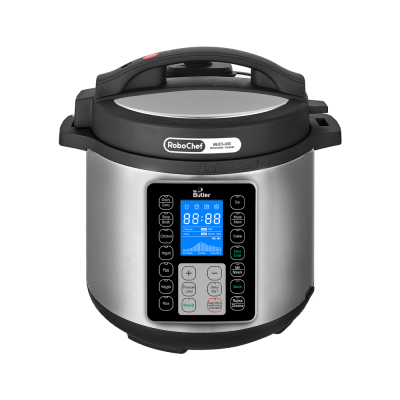 Mr. Butler RoboChef Instant Pot 9-in-1 Multi-Use Automatic Electric Pressure Cooker, 14 pre-set cooking functions, 6 Litre Stainless Steel Pot, Black / Silver