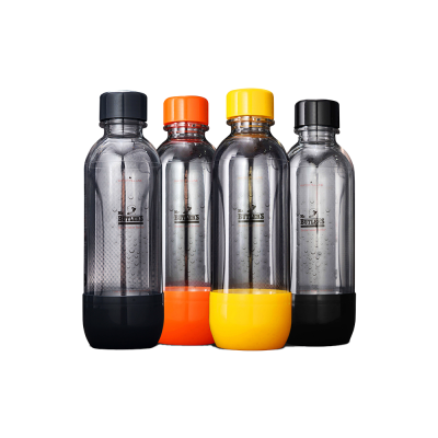 BPA Free PET Bottle 500 ml, Pack of 4 (Orange, Yellow, Grey, Black)