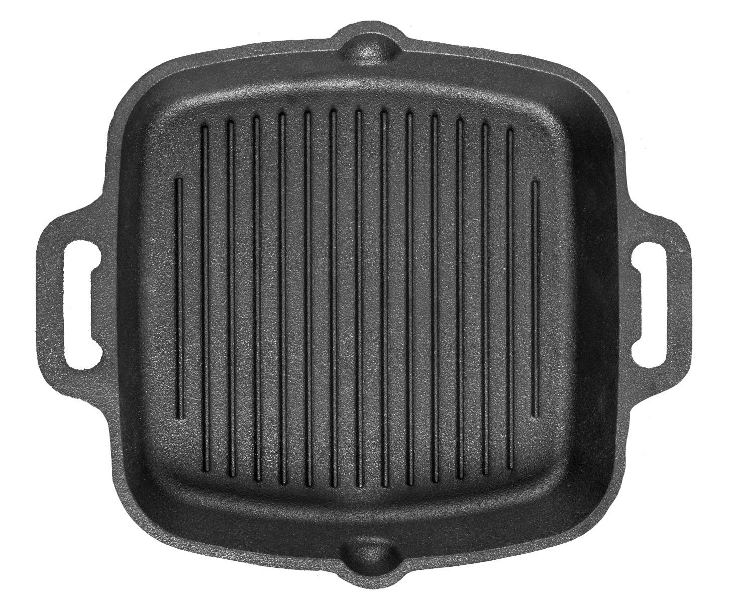 Natural Pre-Seasoned Cast Iron Double Handle Grill Pan 10.25 Inch, 0.5 L Capacity, Black