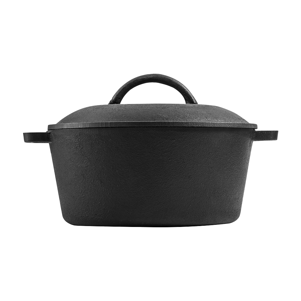 Pre-seasoned Cast Iron 10 Inch Dutch Oven with Lid, 5 L Capacity, Black