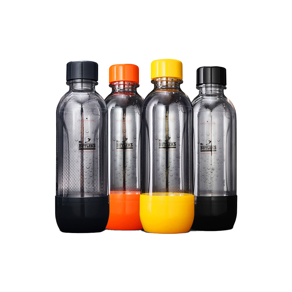 BPA Free PET Bottle 500 ml, Pack of 4 (Orange, Yellow, Grey, Black)