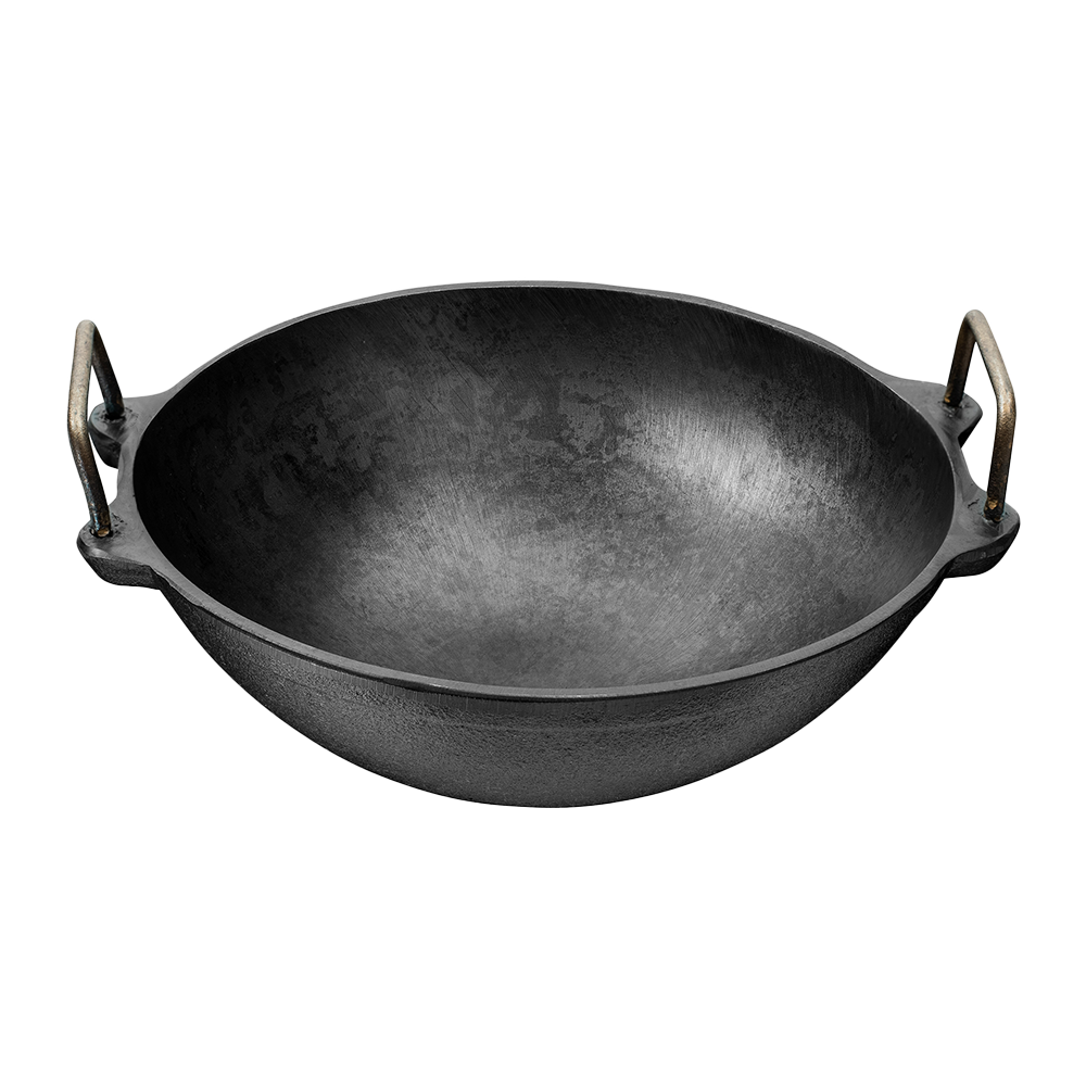 8 Inch Pre Seasoned Iron Kadai For Cooking Black Details about   Cast Iron Wok With Handle 